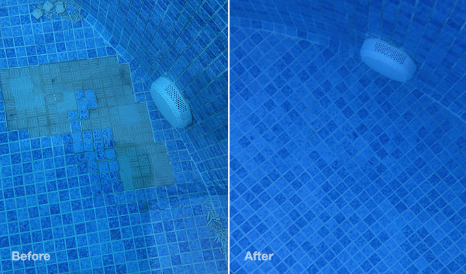 underwater swimming pool tile repair